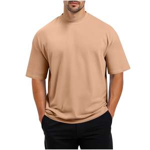 T-shirts personnalisés pour hommes unisexe poids lourd épais surdimensionné épaule tombante coupe ample imprimé homme vêtements 100% coton T-shirt pour hommes - Product Image 4