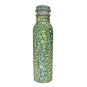 Autocollant en émail imprimé Bouteille d'eau en cuivre Camping en plein air et table intérieure Vaisselle unisexe Bouteille en cuivre en vert - Product Image 1