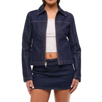 Veste en jean respirante pour femme 2025, style décontracté, double fermeture éclair et boutons, tendance automne, style urbain