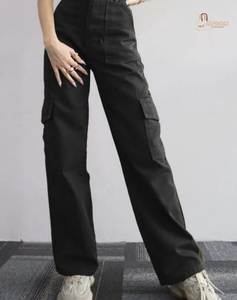Pantalons pour dames Pantalons décontractés pour femmes Pantalons taille haute avec poche - Product Image 1