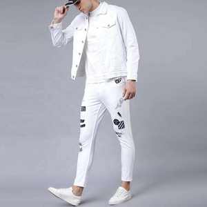 Wholesale Custom <b>Men's</b> Stylish Solid White Denim <b>Trucker</b> <b>Jacket</b> Latest Design 100% Cotton Casual Outdoor Coat Custom Logo OEM - Product Image 2