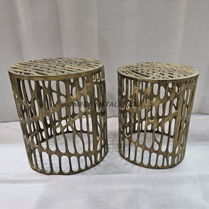 Luxury Round Gold Open Cylindrical Metal Base with Matching Top for Modern <b>Home</b> <b>and</b> Office <b>Decor</b> Wholesale - Product Image 1