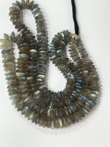 AAA Natural Blue Fire Labradorite Rondelle Beads 8-10mm Corte alemán Facetado 14 pulgadas Strand - Product Image 3