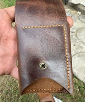 Dompet Pria Kulit Sapi Asli Buatan Tangan Vintage, Lipat Pendek, Kancing, Anti Maling, Fashion, Grosir