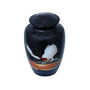 Urnas de diseño de Metal sólido Urnas de cremación de esmalte con estampado de mariposa con acabado hecho a mano Decoración interior Urnas funerarias para cenizas - Product Image 4