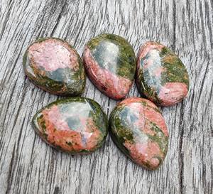 Lavira Unakite collar AAA + CALIDAD Natural Multicolor forma de pera cabujón terceros certificado origen estadounidense piedra preciosa suelta - Product Image 5