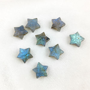 Labradorite naturelle bleu Flash sculpté pierres précieuses étoile perles perles de pierre en vrac fleur sculpture perles pour faire des résultats de bijoux - Product Image 1