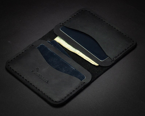 Portefeuille en cuir court de style vintage authentique avec fermeture ouverte, porte-cartes et porte-monnaie, porte-carte de travail, provenant d'un grossiste - Product Image 5