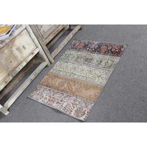 Vintage Turkish Rug 2.4x3.3 ft (74x102 cm), <b>Brown</b> <b>Wool</b> Rug - Product Image 1