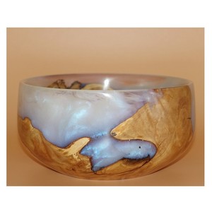 Bol en résine époxy Bols à joint en bois de couleur personnalisée Ustensiles de cuisine polyvalents disponibles en différentes tailles pour la décoration de table - Product Image 4