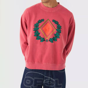 เสื้อกันหนาวผ้าฝ้าย100% สำหรับผู้ชาย, เสื้อสเวตเชิ้ต430Gsm ลำลองเปิดไหล่พิมพ์ลายฤดูหนาว - Product Image 2