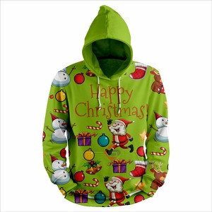 เสื้อฮู้ดแบบสวมหัวของผู้ชายเสื้อมีฮู้ดพิมพ์ลายซานตาคลอสโพลีเอสเตอร์ใส่ได้ทั้งชายหญิง3D โลโก้คริสต์มาสฤดูหนาว - Product Image 1