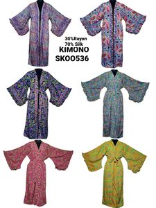 Kimono largo de moda calidad de exportación tela diseñador fiesta desgaste vestido kimono largo - Product Image 3