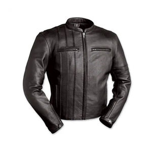 เสื้อแจ็กเก็ตหนังแกะสำหรับผู้ชาย,ขายดีที่สุดเสื้อแจ็กเก็ตหนังแท้ทรงสลิมฟิตสำหรับผู้ชาย - Product Image 4