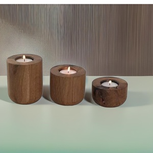 Candelabro de madera personalizable a precio de fábrica para decoración navideña y portavelas Linternas de madera y tarros de velas - Product Image 3