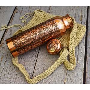 Handmade <b>1</b> <b>Liter</b> Copper <b>Water</b> <b>Bottle</b> Indian Supplier Leak Proof Metal <b>Bottle</b> for Export and Wholesale - Product Image 5