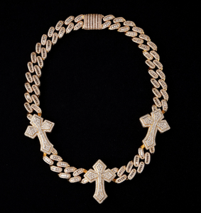 14K chapado en oro moissanite diamante Iced Out cadena de eslabones cubanos para hombres Hip Hop joyería Bling collar cubano mejor cadena - Product Image 1