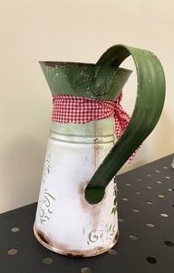 Arrosoirs peints à la main, Vase à fleurs en fer Shabby Chic pichet Vase à fleurs pour la décoration de la maison décor de cuisine de la ferme - Product Image 3