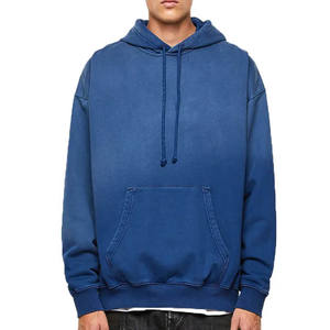 Vente en gros Pull à capuche blanc vintage à épaules tombantes Lavage à l'acide Sweat à capuche vintage en coton épais lavé par teinture - Product Image 1