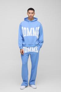 Más tamaño ligero 80% Algodón 20% poliéster bebé azul hombres polar chándal pulóver con capucha Joggers pantalones de chándal traje - Product Image 2