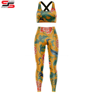 Soutien-gorge et legging de gym respirants imprimés par sublimation Ensemble de yoga fabriqué au Pakistan - Product Image 3