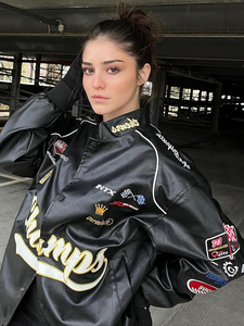 Personalizado motocicleta béisbol Letterman Varsity chaqueta abrigo Retro clásico cuero parche cuero carreras chaqueta para hombres marca personalizada - Product Image 3