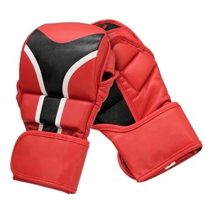 Guantes de MMA de Cuero Rojo Premium, Guantes Profesionales de Artes Marciales, Guantes de Boxeo Duraderos para Entrenamiento de Combate - Product Image 1