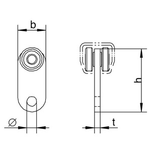 Galvanized Steel Yellow 30kg <b>Curtain</b> Pole Roller Assembly for 100mm Profile - Product Image 3