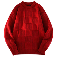 Pull à col rond de haute qualité, pull ample à col roulé pour homme