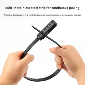 Cadenas antivol à combinaison à 3 chiffres pour vélo, avec câble réglable pour <span class=keywords><strong>casque</strong></span> de vélo, sangle de sécurité portable pour cyclisme - Product Image 4