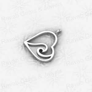 Genuine 925 Sterling <b>Silver</b> 25mm Beach-Ocean-Sea Waves <b>Heart</b> Charm Semi Mount Blank Setting Resin Ashes Work <b>Necklace</b> Findings - Product Image 5