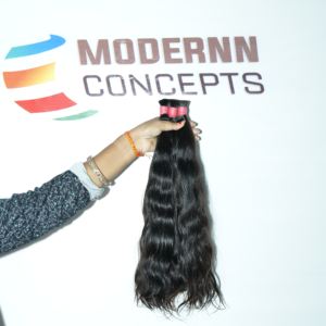 Extensiones de cabello indio a granel 100% Natural, cutícula virgen cruda alineada, sin procesamiento químico, Onda de cuerpo recto, proveedor de confianza - Product Image 1