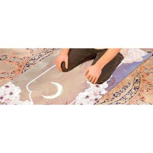 Alfombra de Oración Floral: Elegante Alfombra Musulmana Estampada para la Adoración, Alfombra Delgada No Tejida - Product Image 4