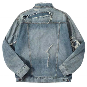 2025 broderie personnalisée Denim patchs hommes vestes en gros unisexe Street Wear coton épais Denim Jeans vestes pour hommes - Product Image 2