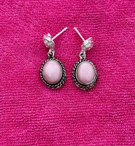 Boucles d'oreilles en argent sterling 925 avec opale rose, fabrication artisanale, magnifiques bijoux pour femmes, bijoux en argent - Product Image 3