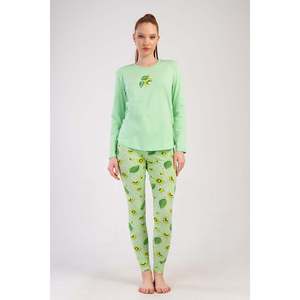KADIN LYC SUPREM O YAKA UZUN KOL ETEGI OVAL MANSETLI TAYT PIJAMA TAKIM - เยซิล - เยซิล - Product Image 1