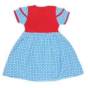 Robe fantaisie imprimée à manches courtes pour filles - Rouge - Product Image 2