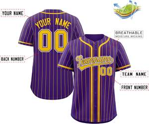 Jersey de béisbol de alto rendimiento, camiseta de softbol de malla con botones personalizados, letras bordadas que absorben la humedad, Sarga de aparejos - Product Image 6