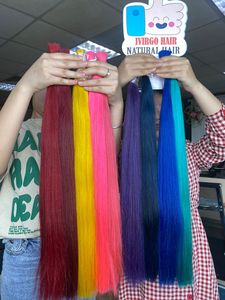 Color caliente 100% Extensiones de cabello humano natural Super doble dibujado con estilo ondulado Materia prima Número de modelo - Product Image 3