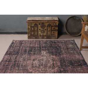 Tapis turc vintage 5,3x8,2 pieds, tapis patchwork rouge - Product Image 4