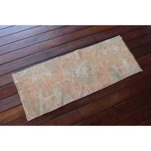 Turkish Rug, Small 1,2x3,2 ft Vintage Rug, <b>Brown</b> Striped <b>Wool</b> Rug - Product Image 2