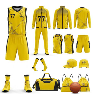 Professional Durable Breathable Polyester Basketball Uniform Kit for Men's Adult Training and Matches - Product Image 1