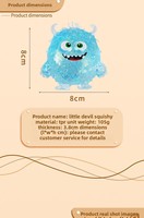 Jouet à presser Maltose Little Devil en silicone souple TPR à rebond lent, anti-stress et anti-agressivité, jouet de décompression et de décharge d'énergie