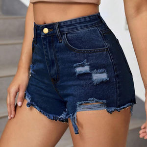 2026 Women's High Waisted Jean Shorts Trendy Mid-Waist Skinny Fit Stretchy Denim Jorts Pull-On Drawstring Elastic for Summer - Product Image 5