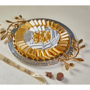 Luxury Design Chocolate <b>Sweets</b> Serving Tray Deluxe Quality Gold Metal Chocolate <b>Sweets</b> Tray With Handles Chocolate <b>Gift</b> Tray - Product Image 3