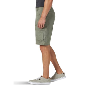 Pantalones cortos cargo grises ligeros para hombre, tela de algodón, ajuste informal, bolsillo lateral, pantalones cortos de verano para hombre - Product Image 3