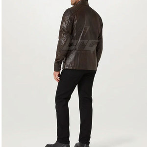 Chaqueta de cuero de moto de estilo único de calidad superior Chaqueta de invierno de cuero de moto más vendida - Product Image 4