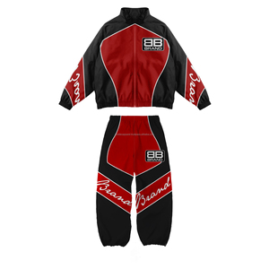 OEM Windbreaker Set Factory Custom Reflective Embroidery Logo Lightweight Nylon <b>Zip</b> <b>up</b> <b>Jacket</b> 100% Nylon Tracksuit for Men - Product Image 2