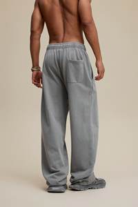 Pantalones de chándal holgados clásicos personalizados Vintage Unisex Streetwear elástico Casual pierna recta media pierna ancha 100% algodón pantalones en blanco - Product Image 5