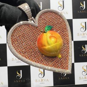 Fine Jewelry S925 silver Custom Heart Shape VVS Moissanite <b>Pendant</b> IGI Certified <b>Necklace</b> Iced Out Hip Hop Name <b>Pendant</b> for <b>Men</b> - Product Image 2